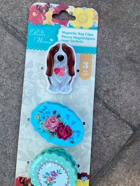 Pioneer Woman Magnetic Bag Clips Set of 3 NEW